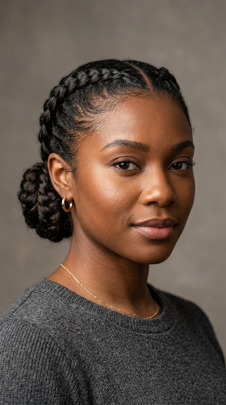 Double Dutch Braid Low Bun