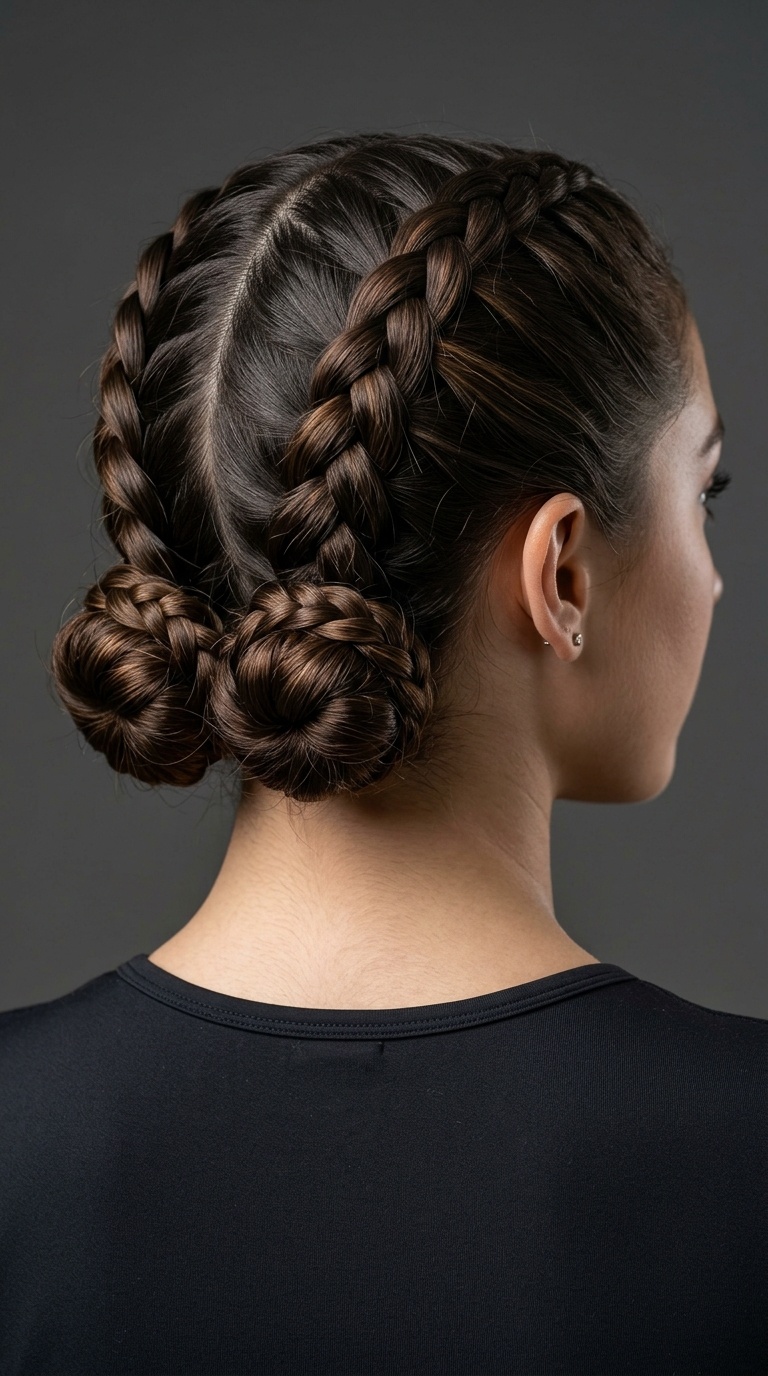 Double Dutch Braided Low Buns