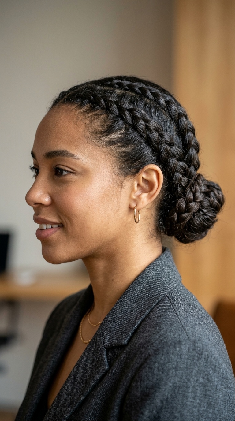 Double Dutch Braids into a Bun