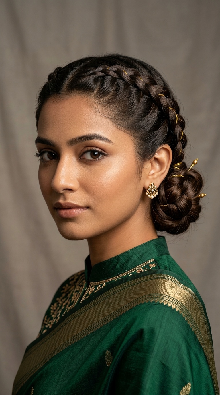 Double Dutch Braids into a Low Bun