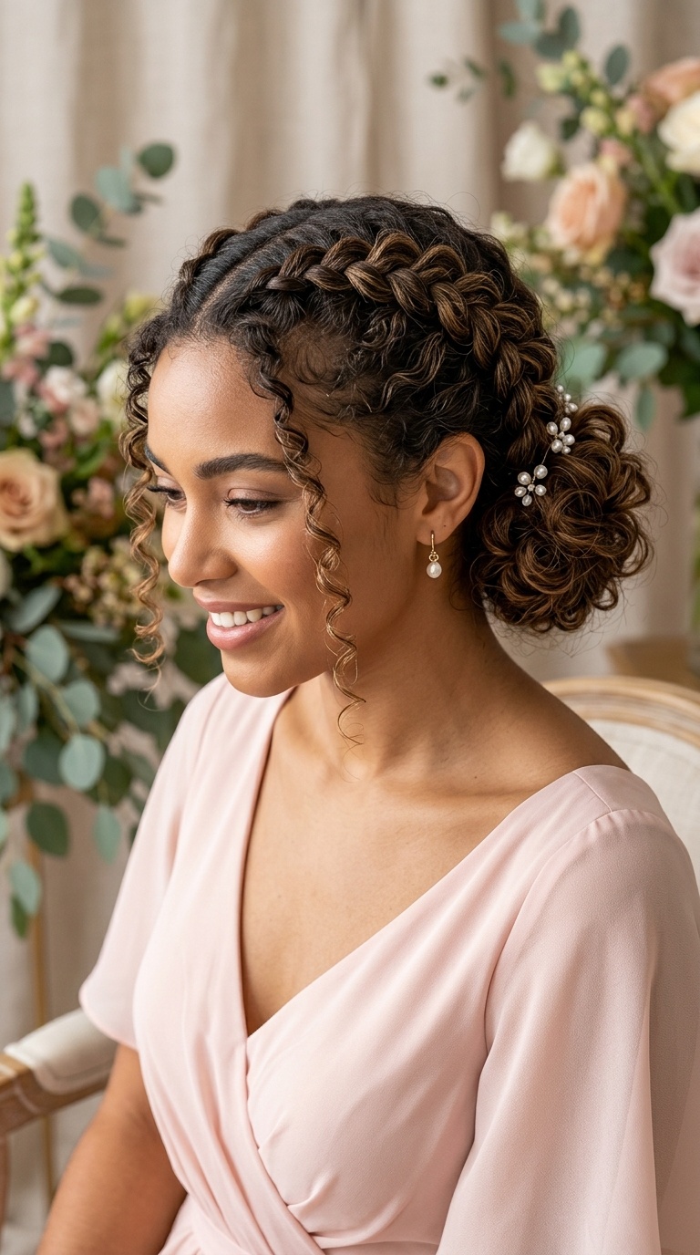 Double Dutch Braids into a Low Bun