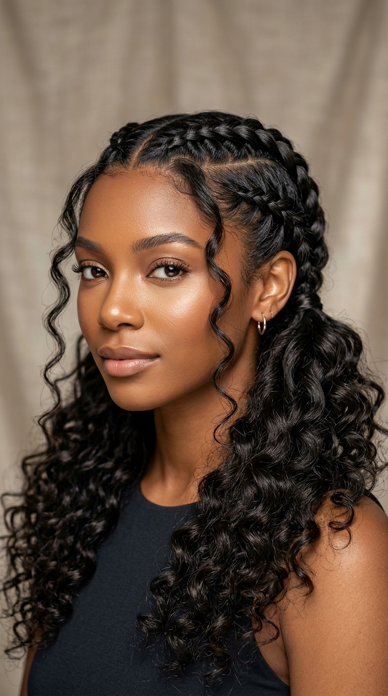 Double Dutch Braids into Curls