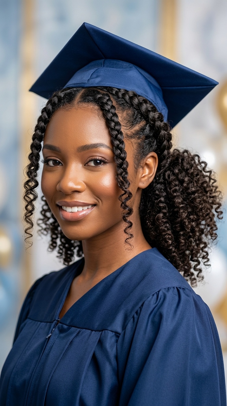 Double Dutch Braids into Curls