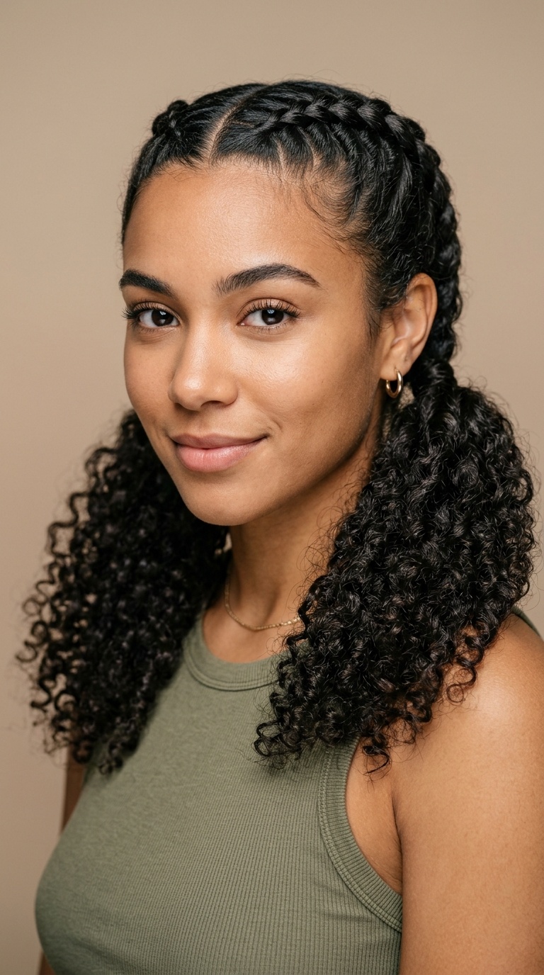 Double Dutch Braids into Curly Pigtails