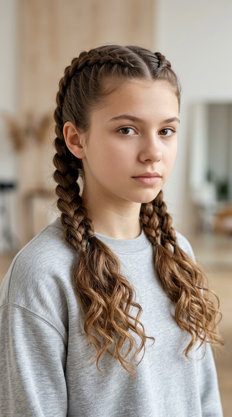 Double Dutch Braids into Loose Layered Ends