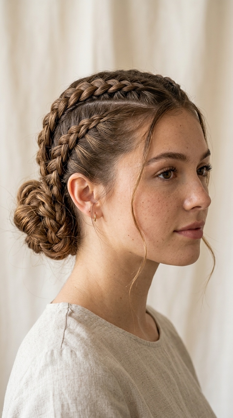 Double Dutch Braids to Bun