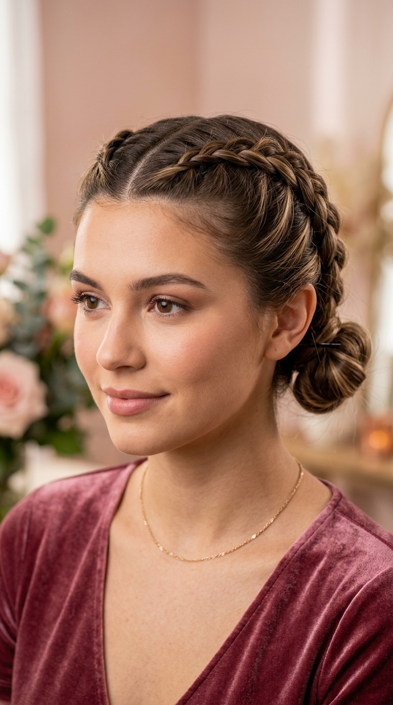 Double Dutch Braids to Low Buns