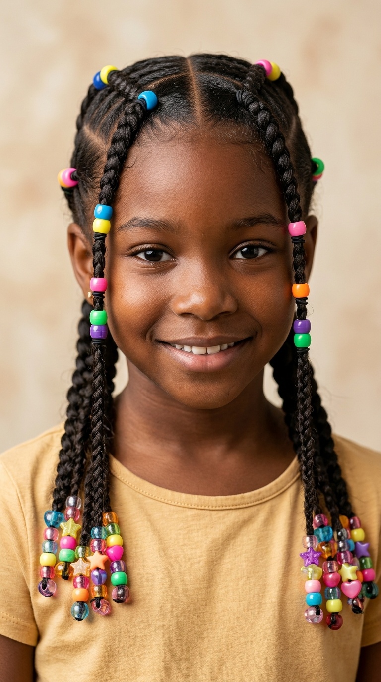 Double Dutch Braids with Beaded Ends