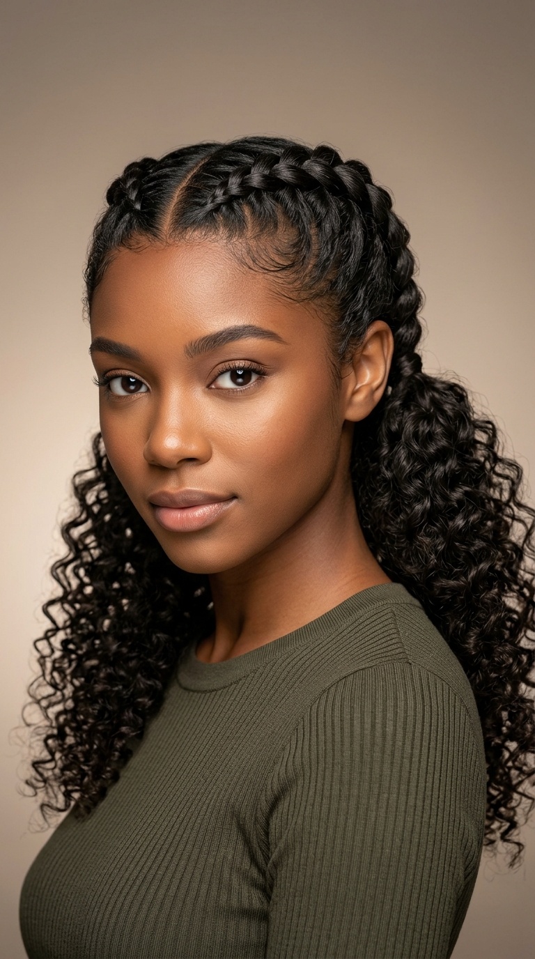 Double Dutch Braids with Curls