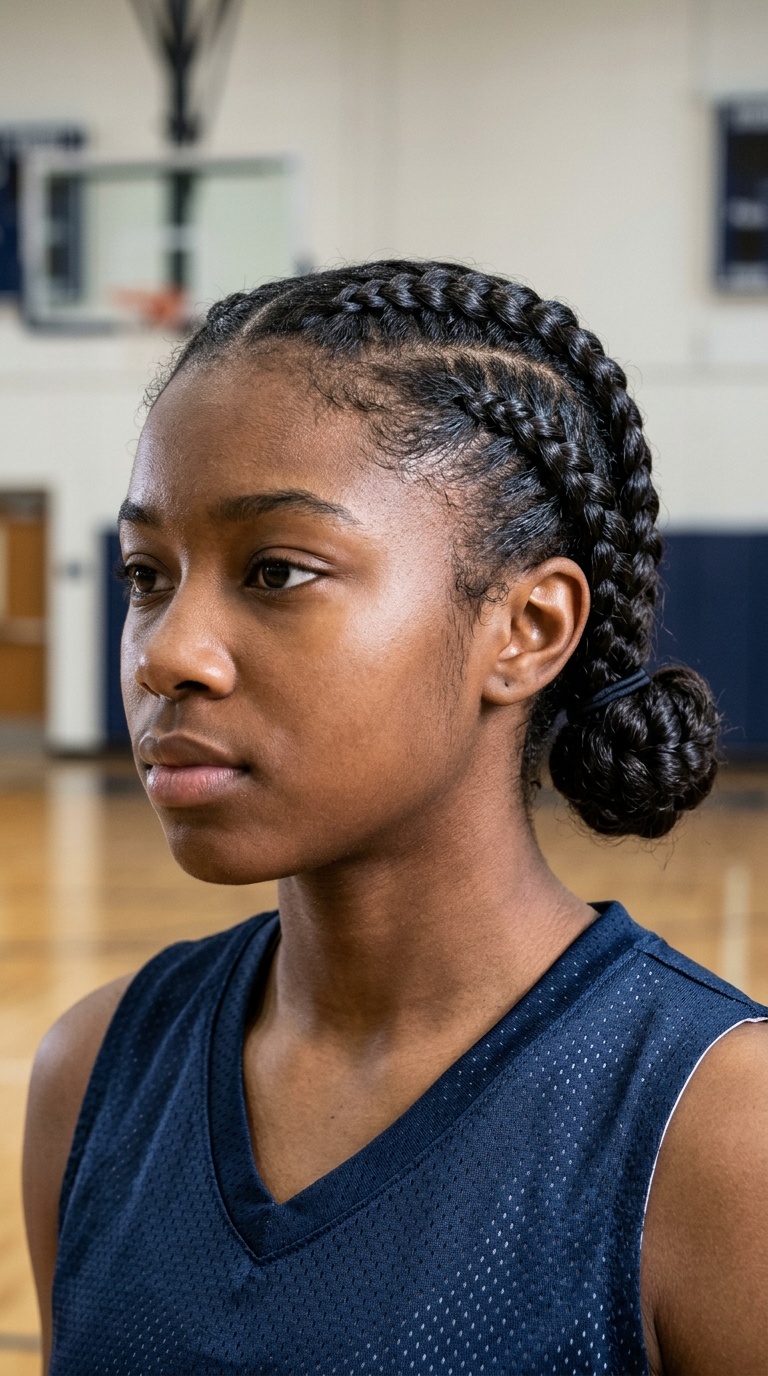 Double Dutch Braids with Low Buns
