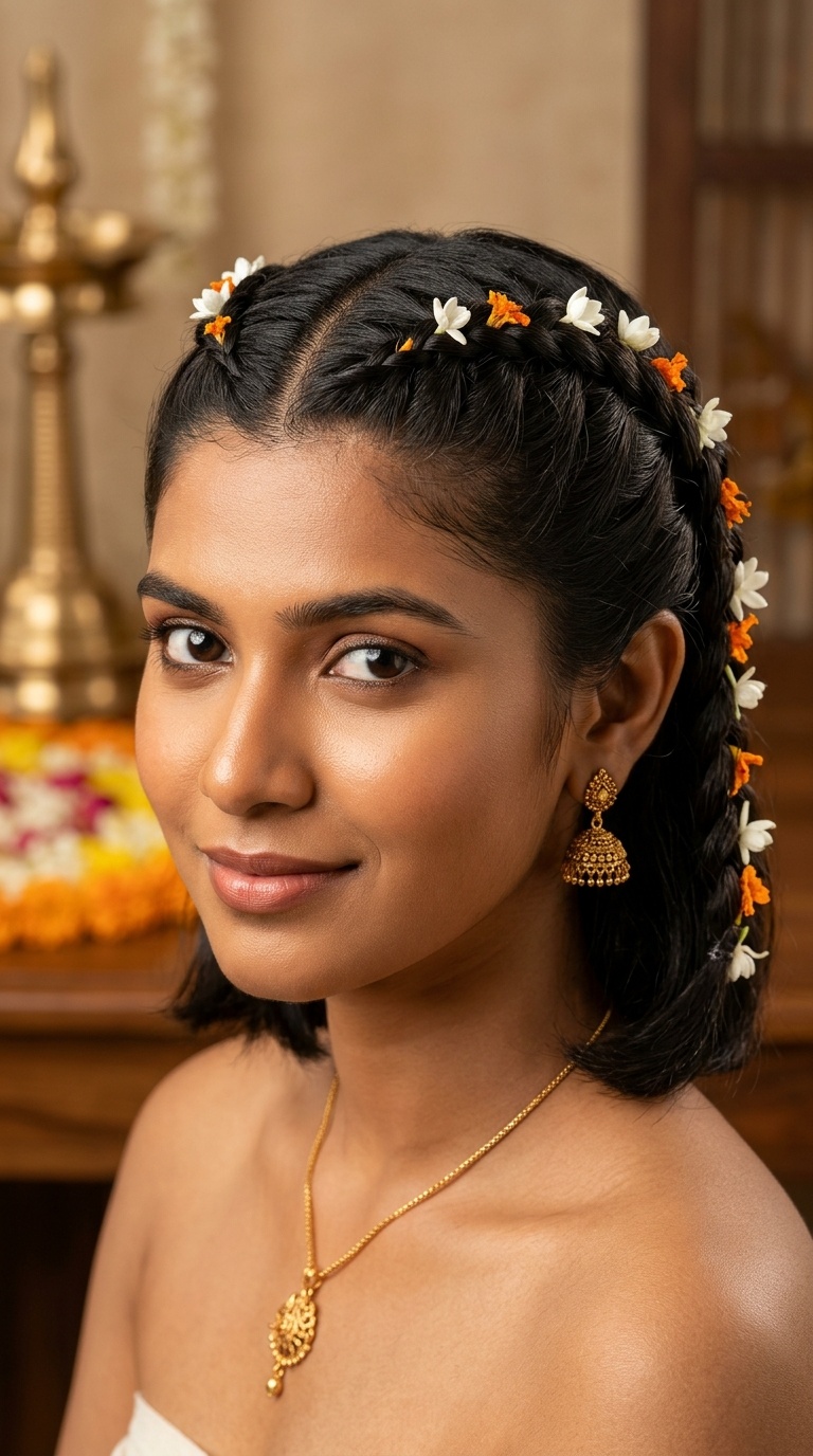 Double Dutch Braids with Petal Insets