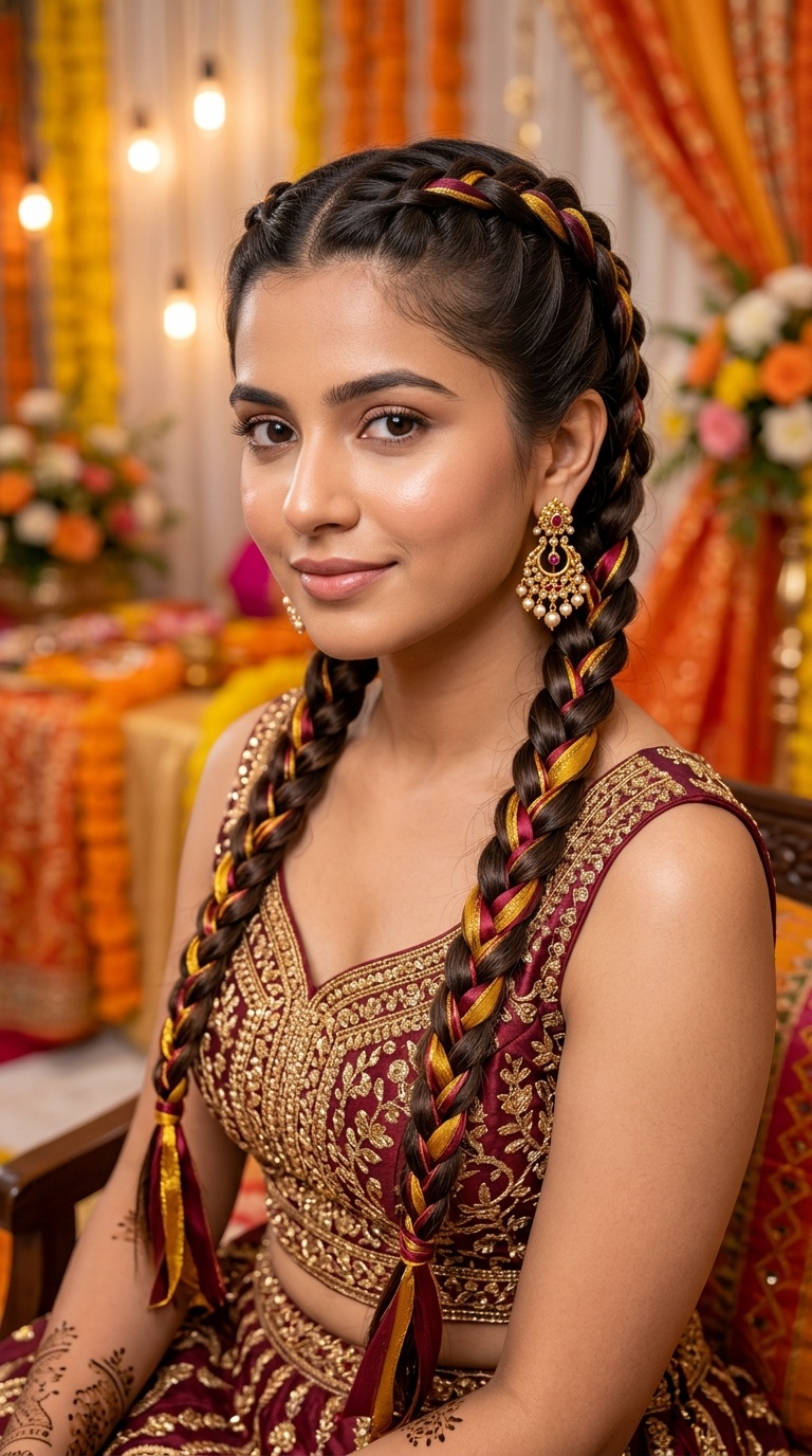 Double Dutch Braids with Ribbon