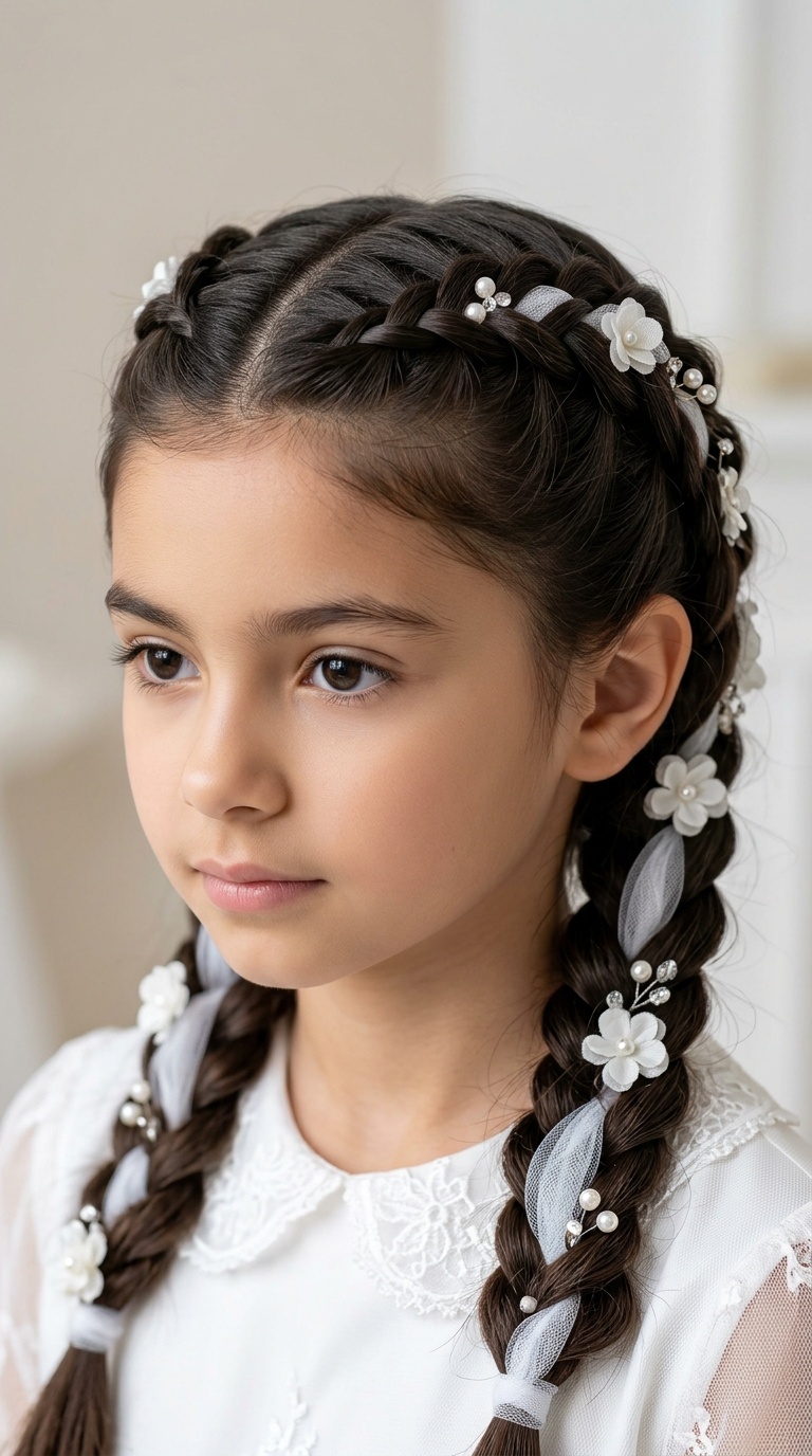 Double Dutch Braids with Tulle