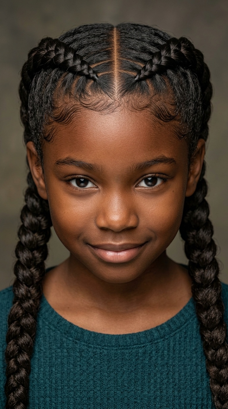 Double Dutch Braids with Zig-Zag Center