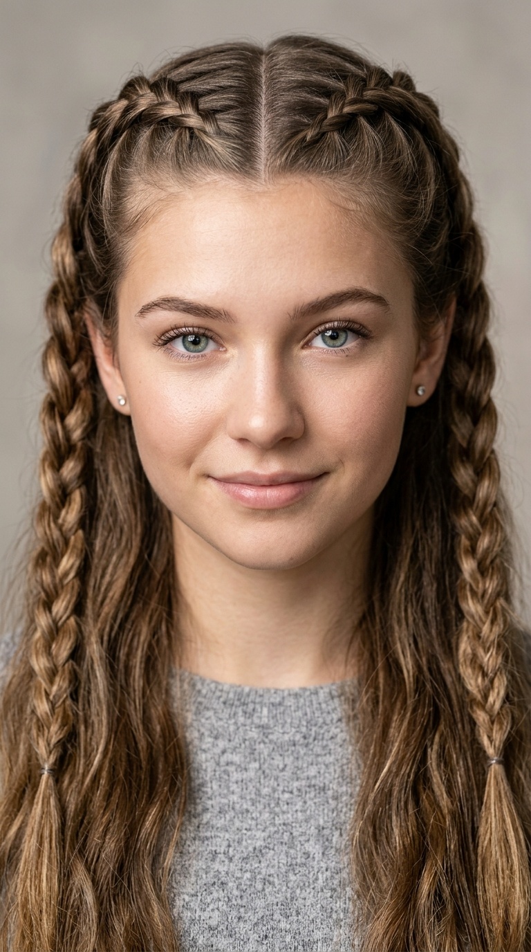 Double Face-Framing Dutch Braids