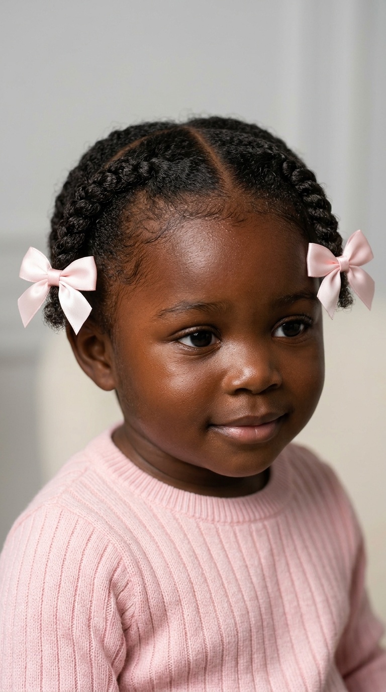 Double Flat Twists with Satin Bows