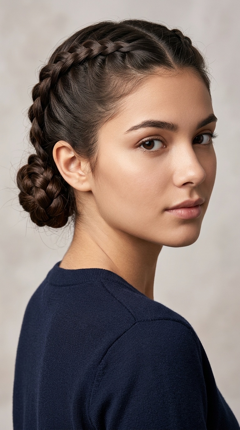 Double French Braid Buns