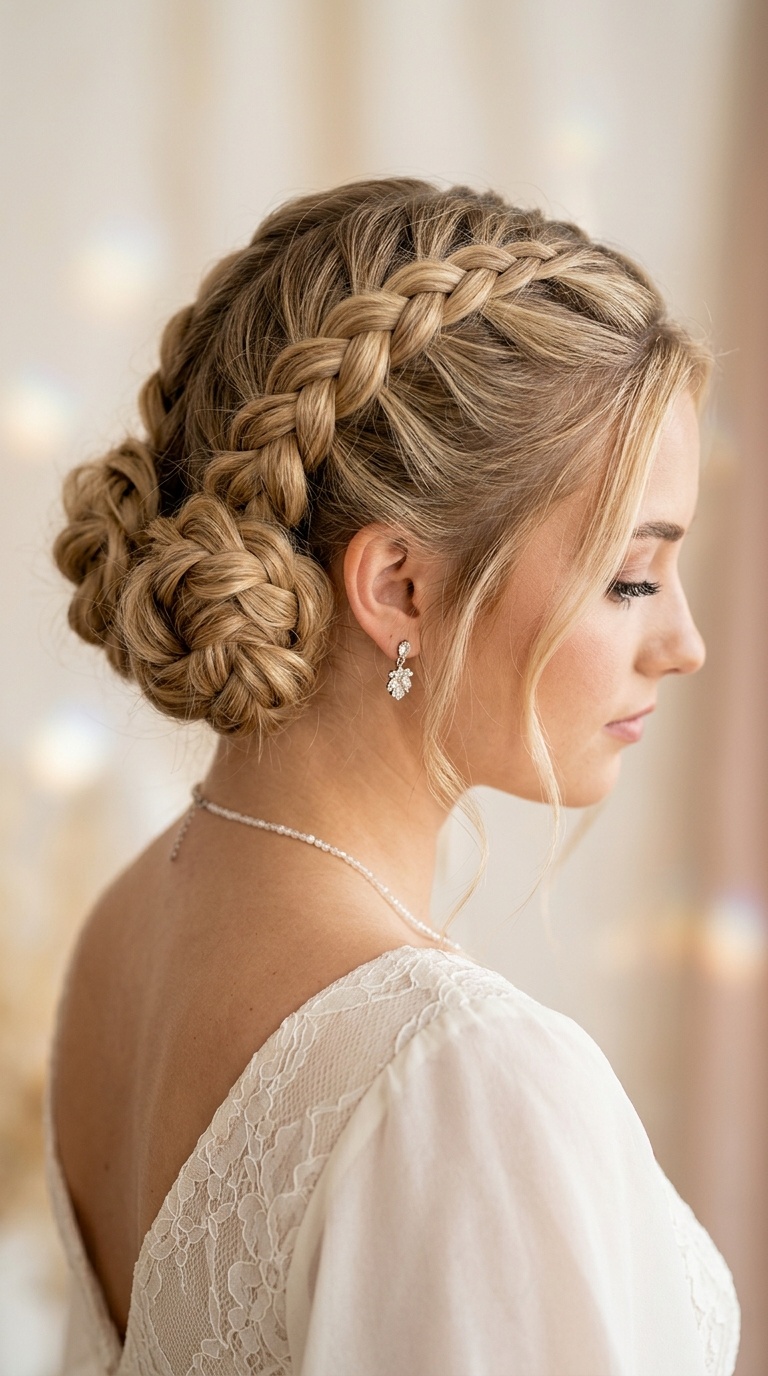 Double French Braid Buns