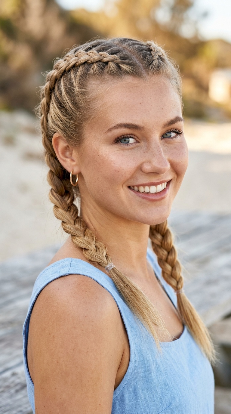 Double French Braids