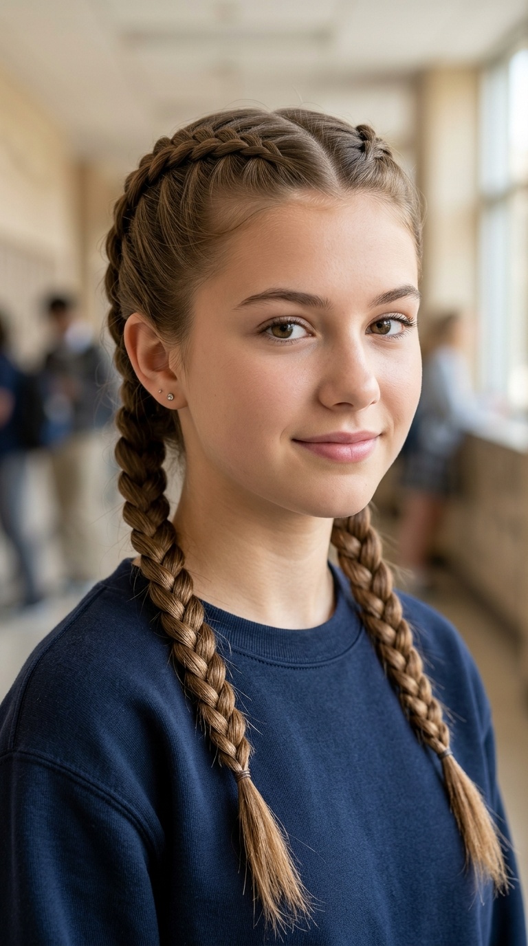 Double French Braids