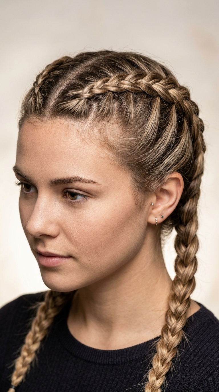 Double French Braids