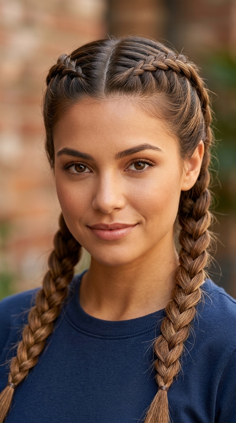 Double French Braids for Humidity Control