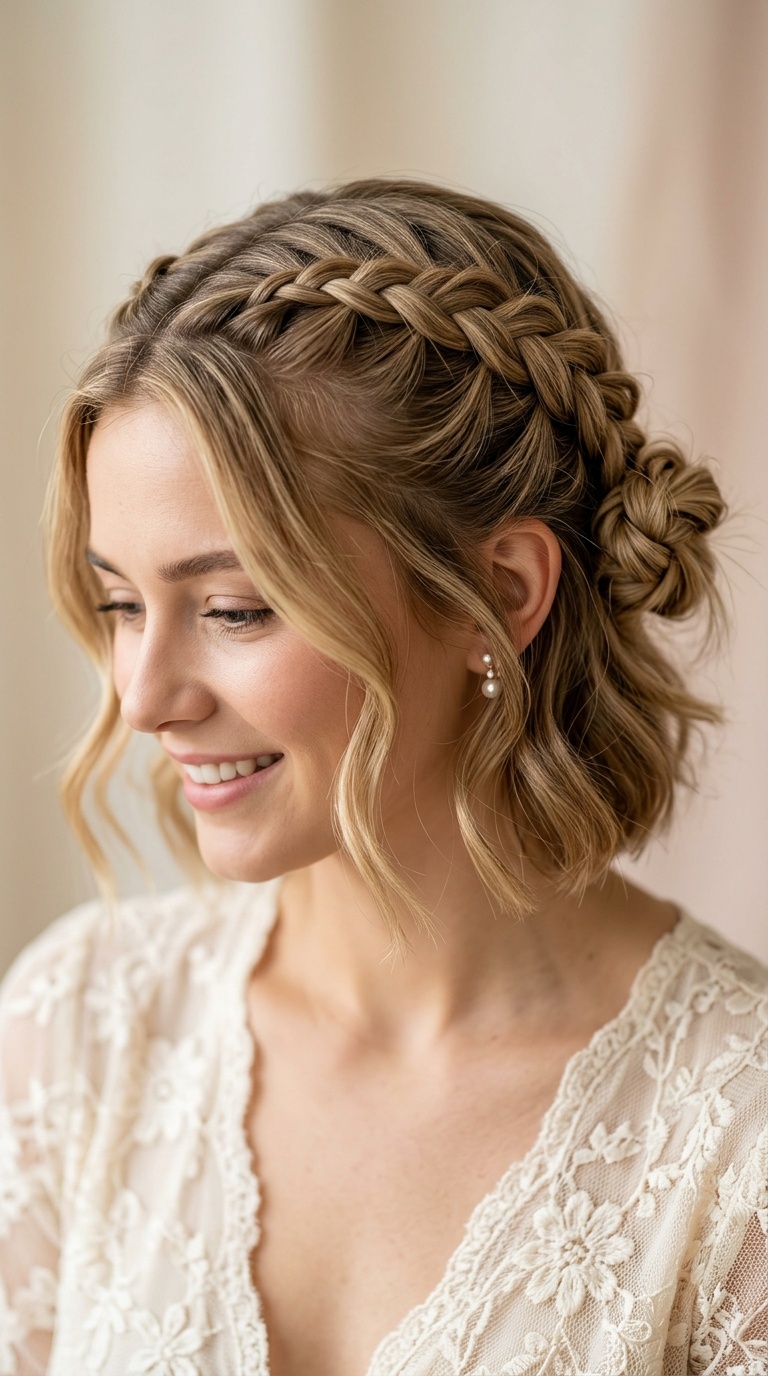 Double French Braids into a Mini Knot