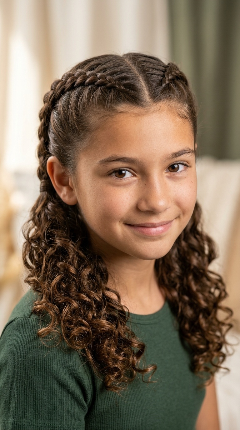 Double French Braids into Curls