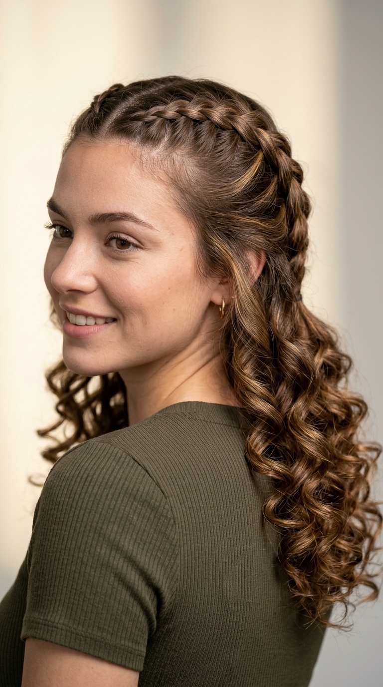 Double French Braids to Loose Curls