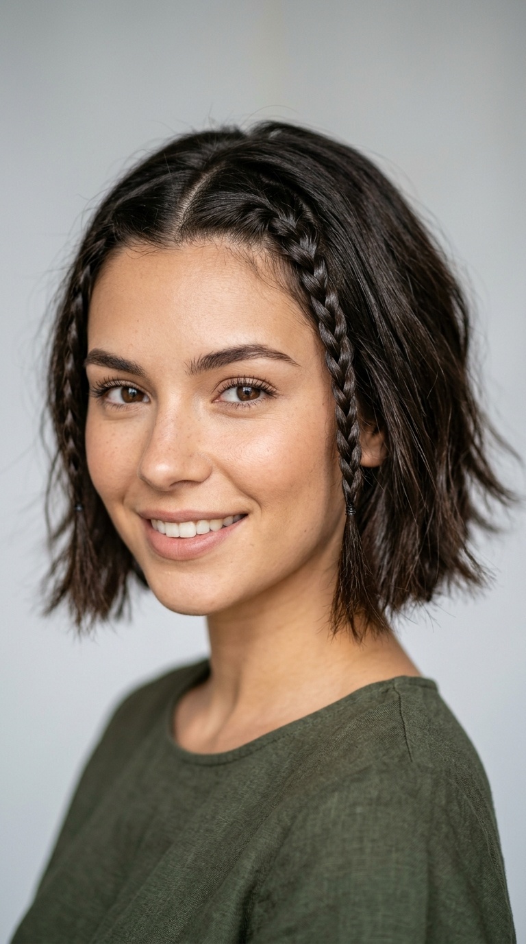 Double Front Accent Braids