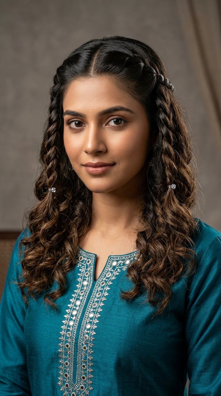 Double Front Twists with Open Curls