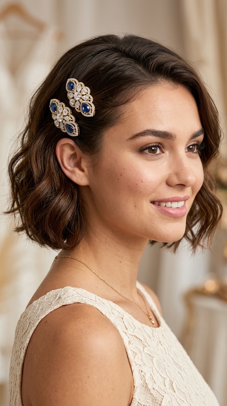 Double Gemstone Clips