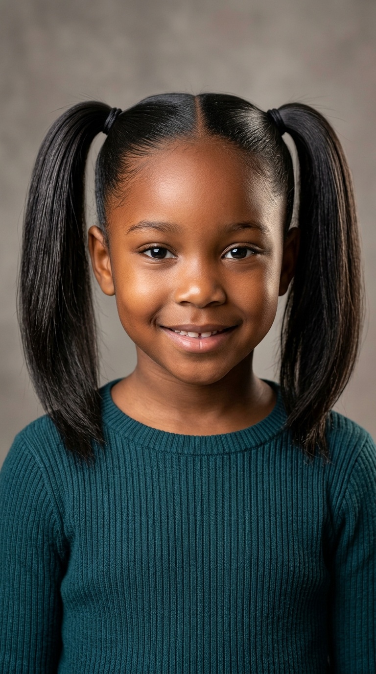 Double High Pigtails (Straightened)