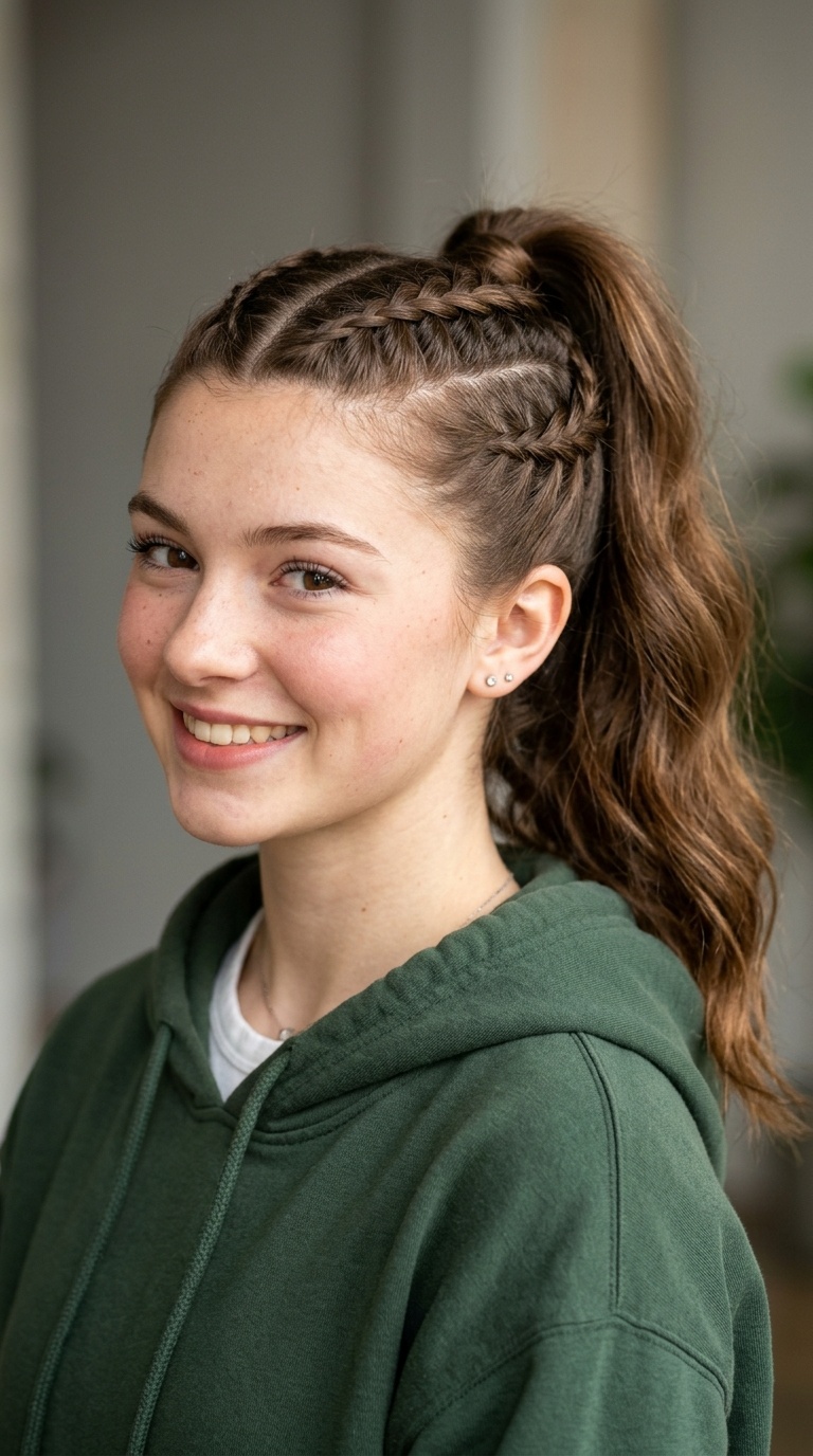 Double Lace Braid Ponytail
