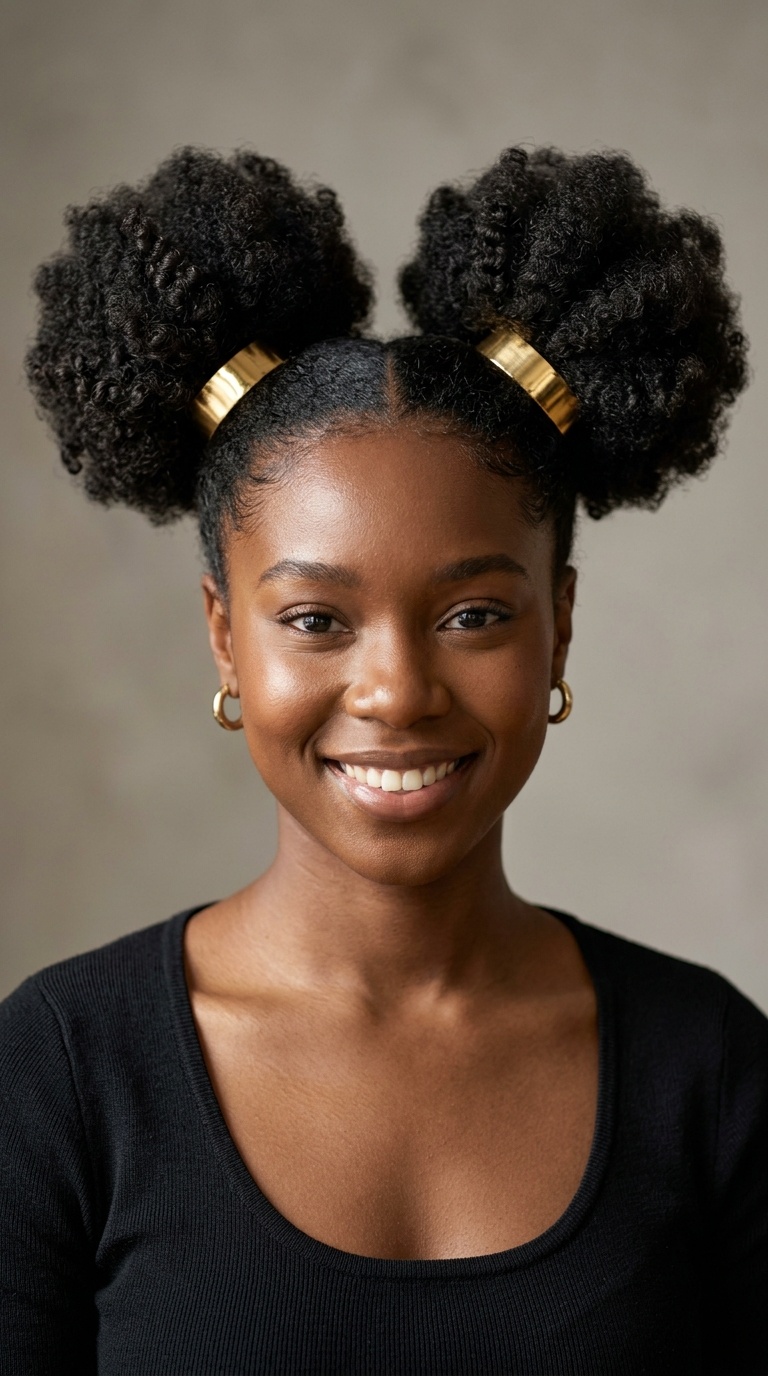 Double Puffs with Gold Cuffs