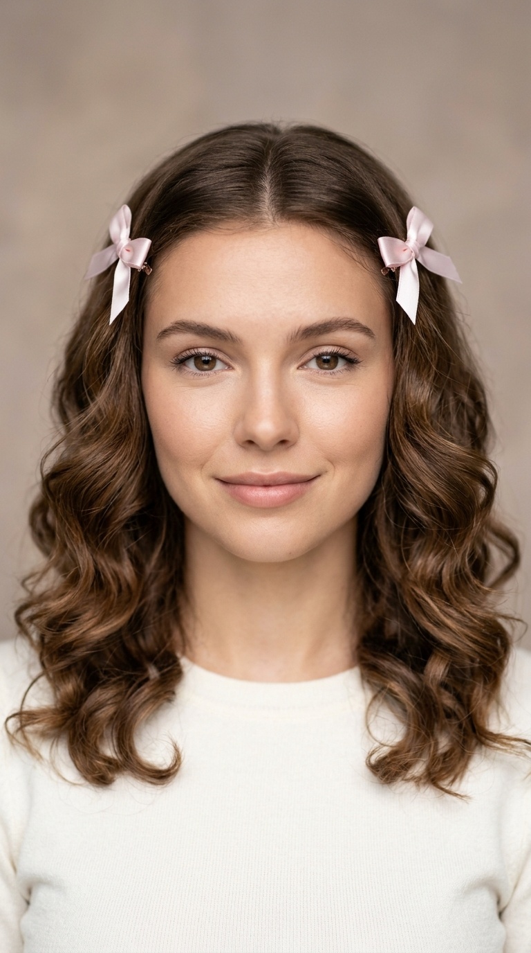 Double Side Pins with Mini Satin Bows