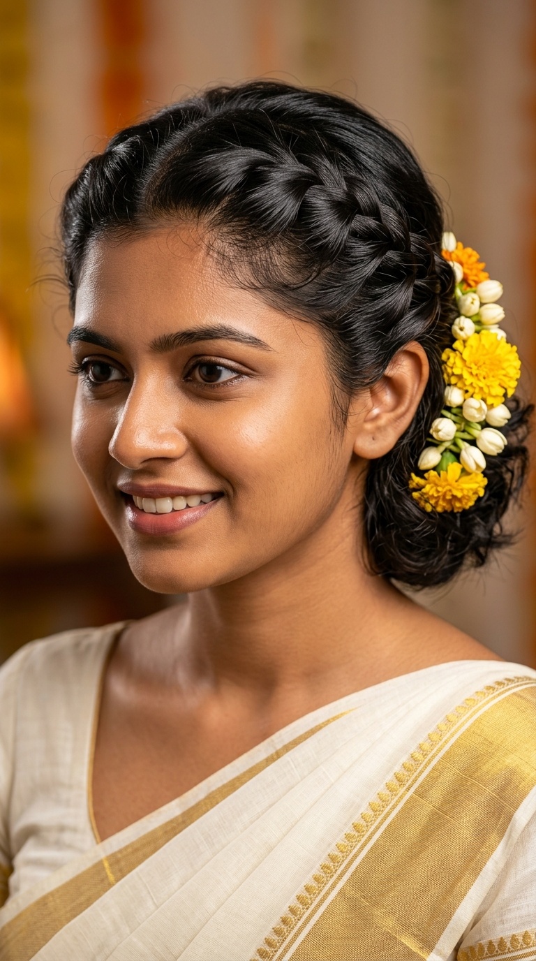 Double Side Twist with Flowers