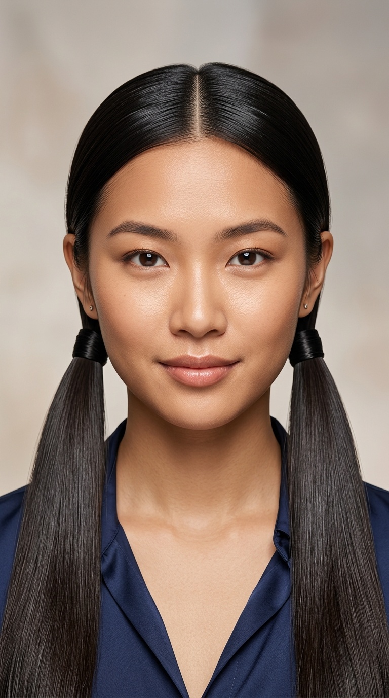 Double Sleek Pigtails