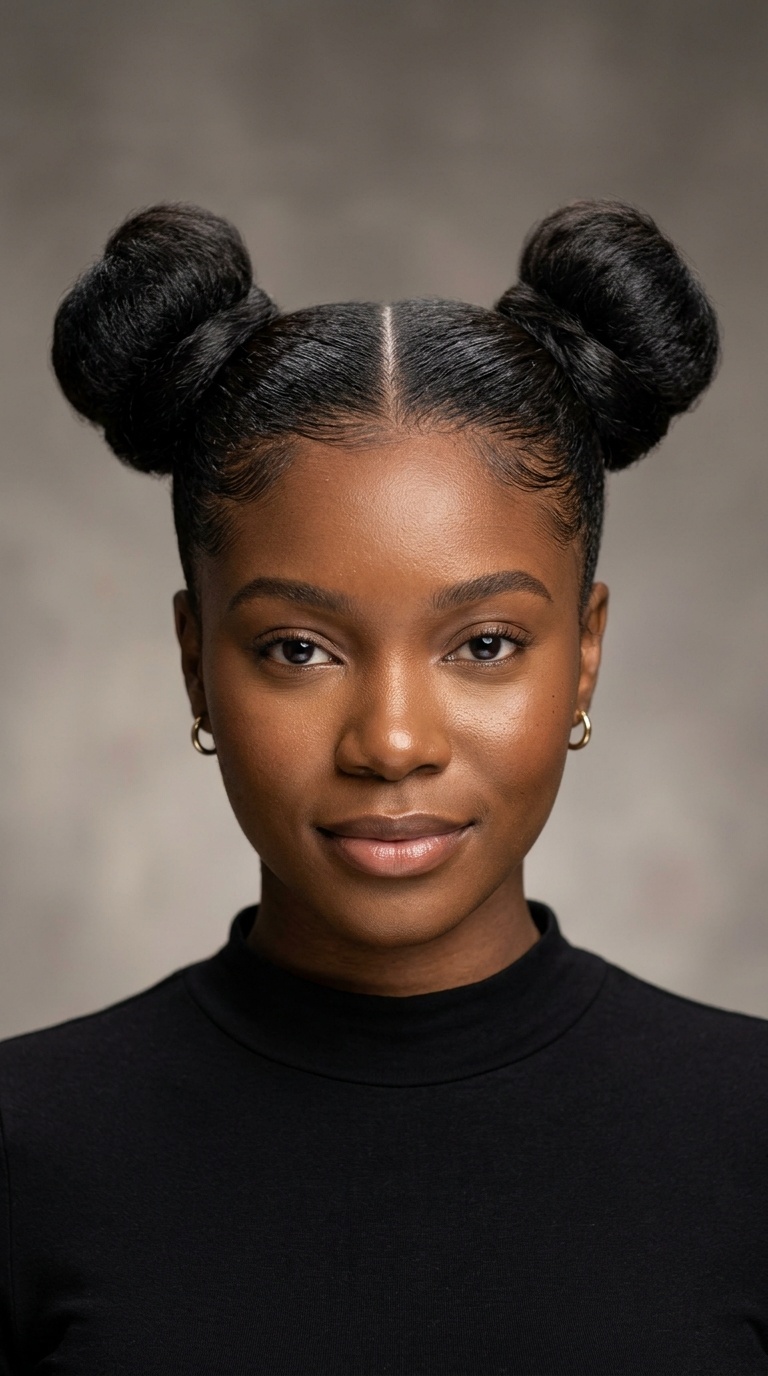 Double Sleek Space Buns