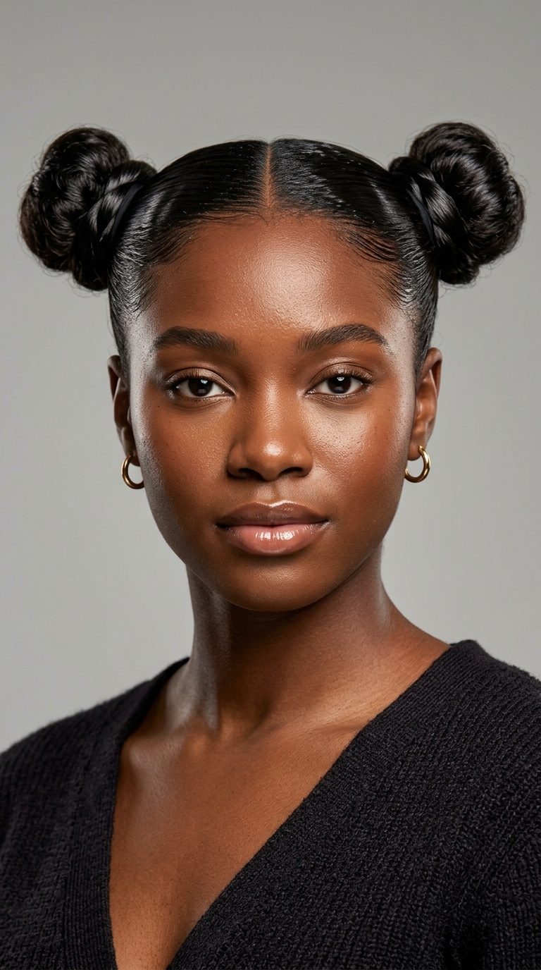 Double Slicked Space Buns