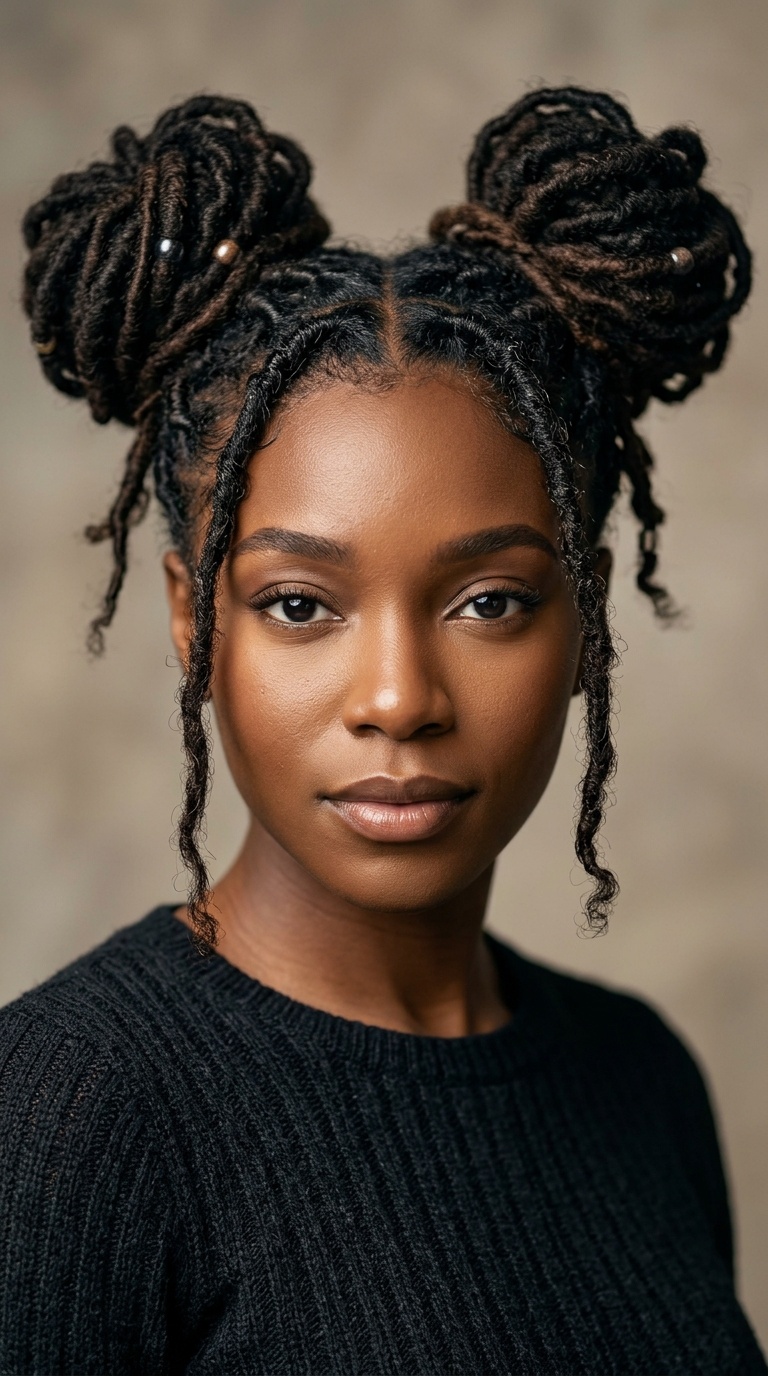 Double Space Bun Locs