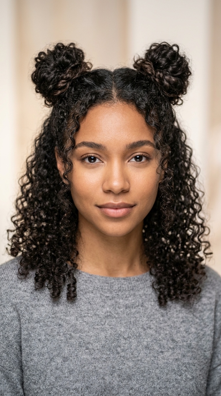 Double Space Buns (Half-Up)