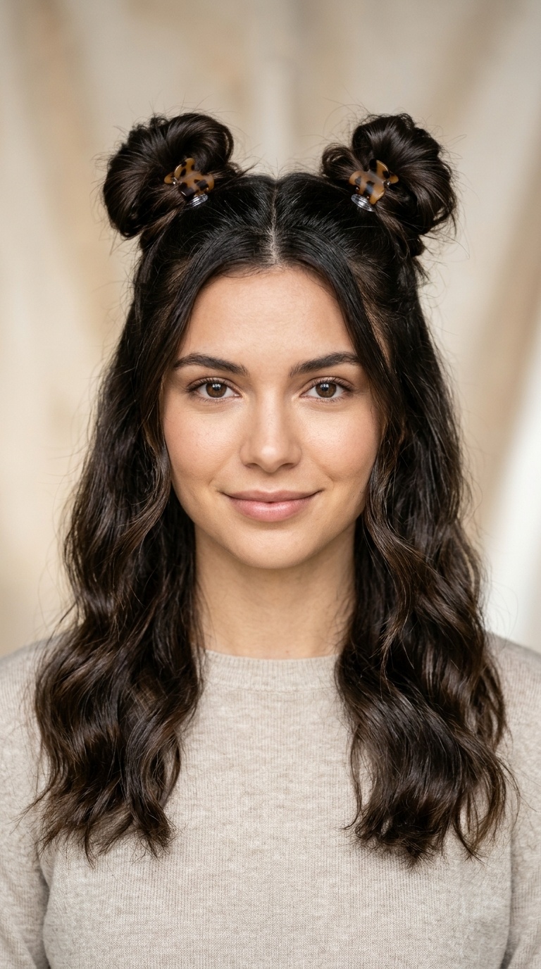 Double Space Buns Half-Up