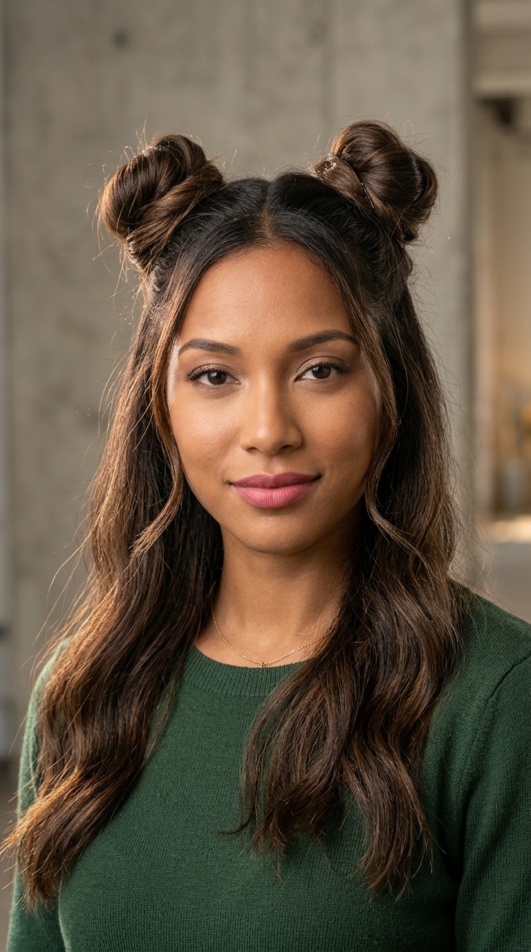 Double Space Buns (Half-Up)
