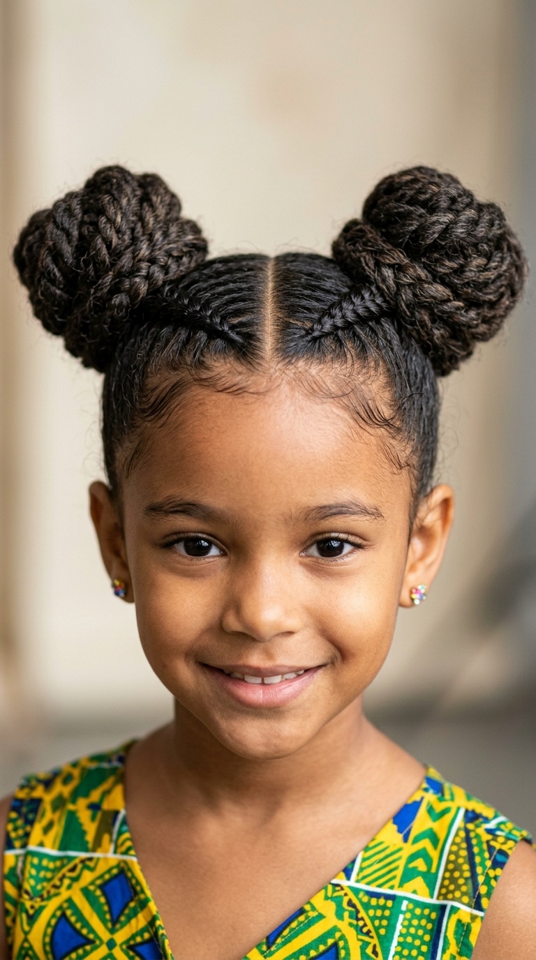 Double Space Buns with Braided Base