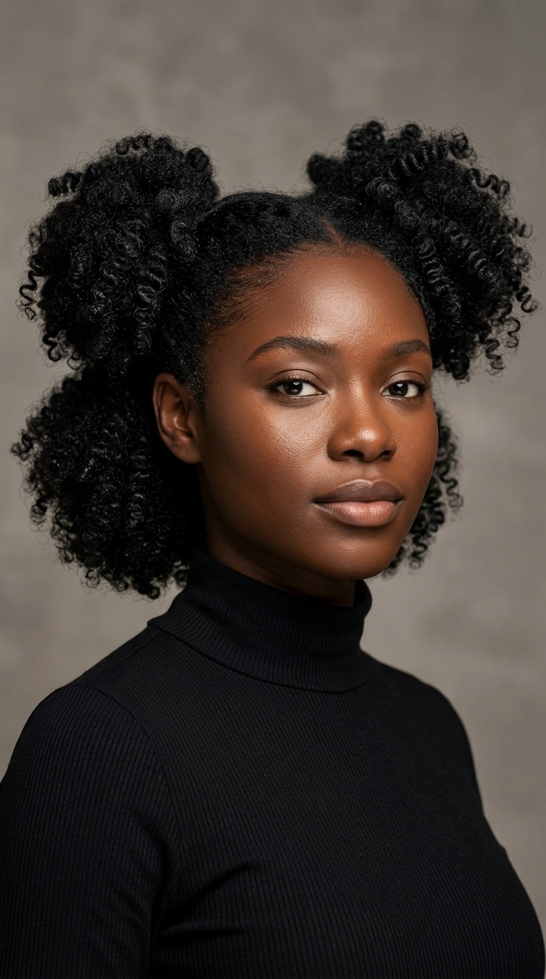 Double Space Puffs (The Afro-Chic Look)