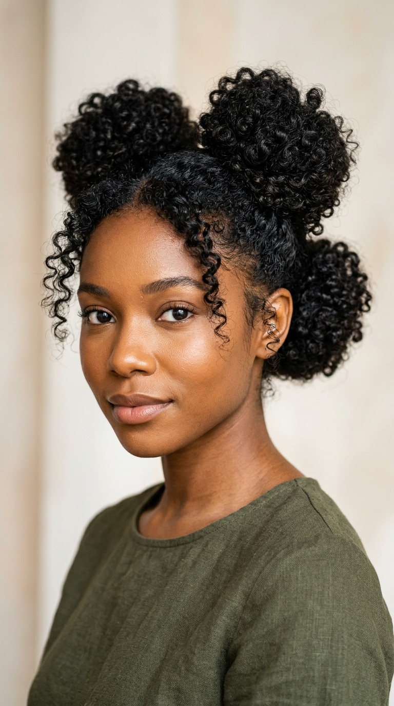 Double-Stacked Curly Buns