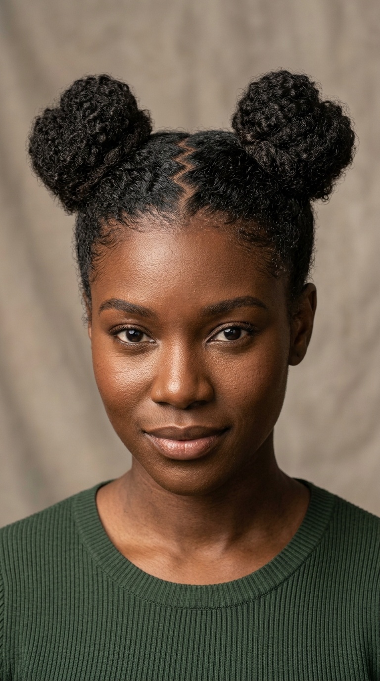 Double Top Knot with Zig-Zag Parts