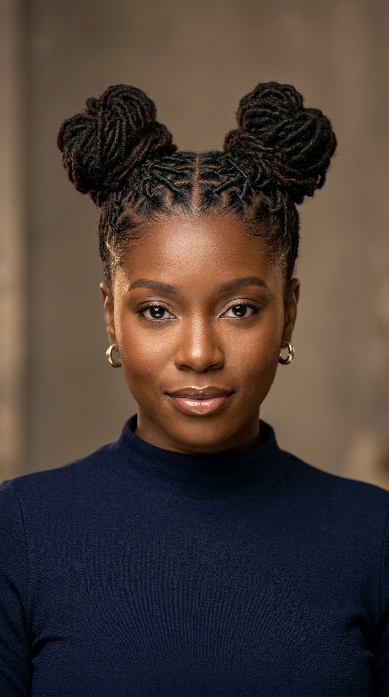 Double Top Knots with Criss-Cross Details