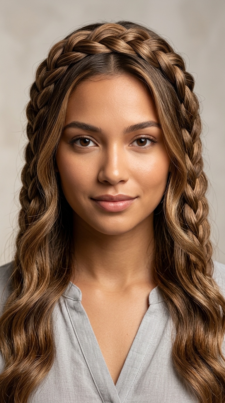 Double Waterfall Braid Crown